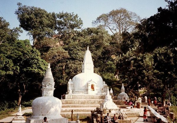 Chorten at Swayambunath ( Monkey Temple ) in Kathmandu