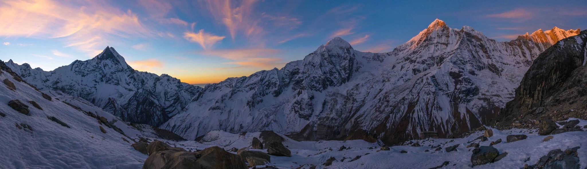 Hiunchuli and Annapurna South from Rakshi Peak