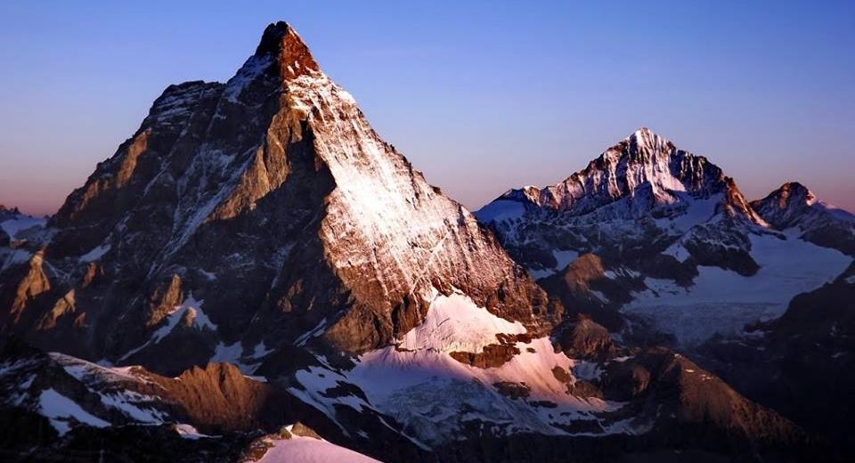 The Matterhorn, Il Cervino ( 4478 metres ) and Dent Blanche