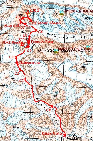 Location Map for Chong Kumdan in the Indian Himalaya