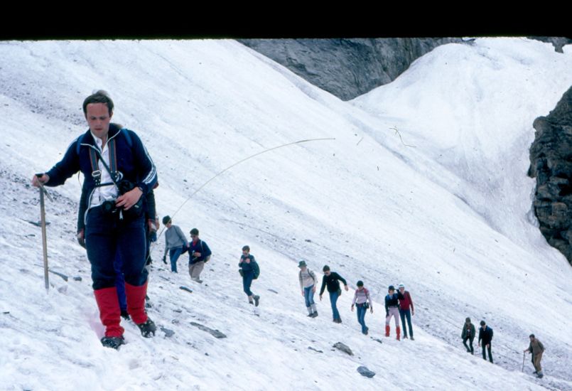 24th Glasgow ( Bearsden ) Scout Group on ascent of the Wildstrubel in the Bernese Oberlands Region of the Swiss Alps