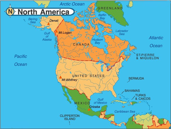 Map of North America