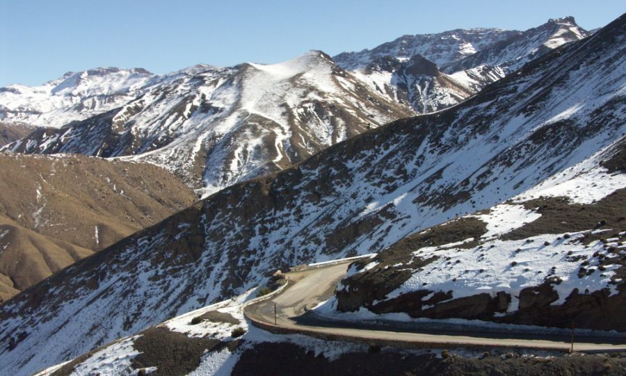 Tizi n Tichka across the High Atlas in Morocco