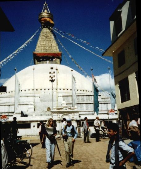 Buddhist Stupa at Bodnath ( Baudhanath ) in Kathmandu