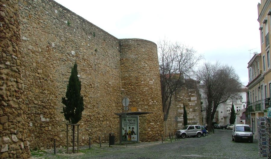 Castle Wall in Lisbon - capital city of Portugal