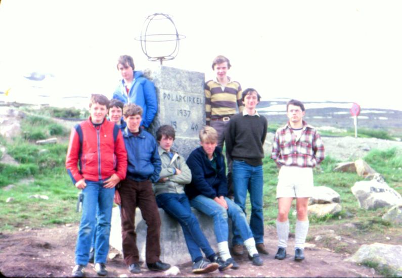 Members of 24th Glasgow ( Bearsden ) Scout Group crossing the Arctic Circle