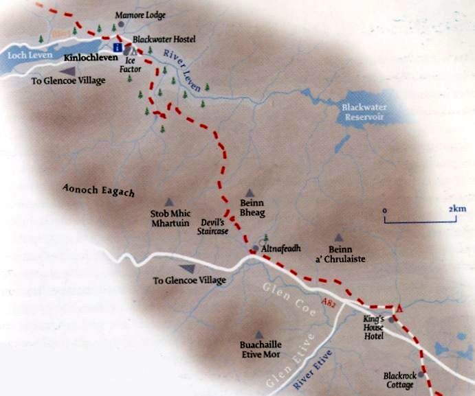 Map of Buachaille Etive Mor in Glencoe