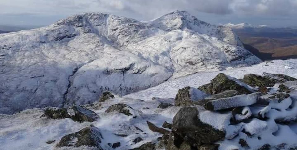 Ben Oss and Ben Lui from Beinn Dubhchraig