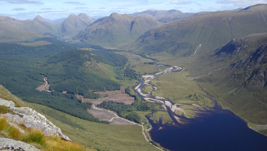 Peaks above Glen Etive on ascent of Beinn Trilleachan