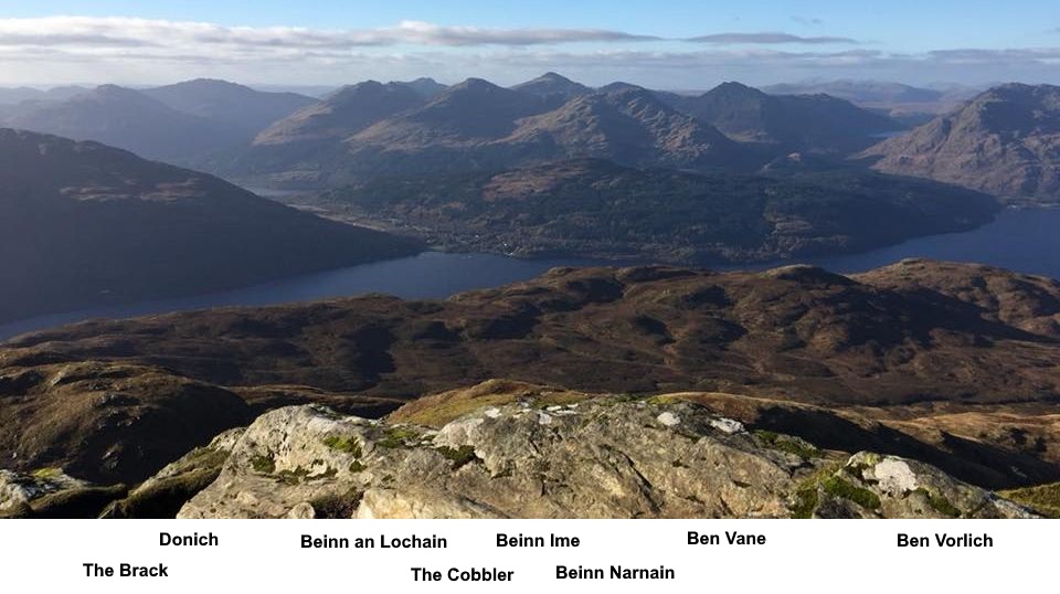 Arrochar Alps above Loch Lomond from Ben Lomond