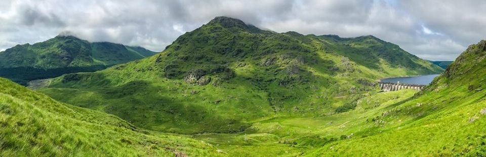 Beinn Chorranach and Ben Vane above Loch Sloy Dam