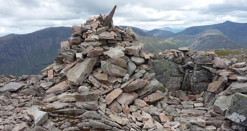 Summit cairn on Buachaille Etive Mor