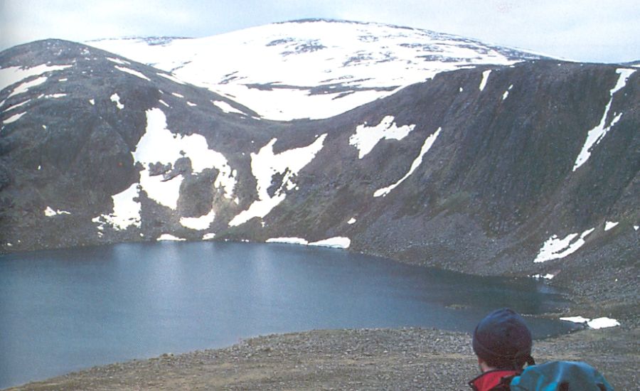 Ben Macdui above Loch Etchachan in the Cairngorm Mountains of Scotland