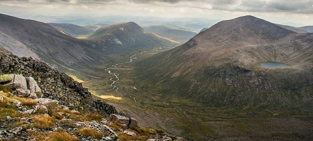 Lairig Ghru through the Cairngorm Mountains of Scotland