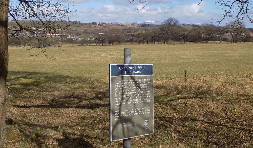 Antonine Wall information board at Tollpark