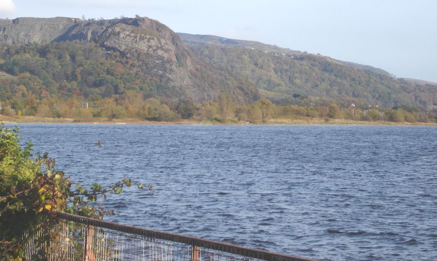 Rock Crags of Dumbuck above Milton from Dumbarton Rock