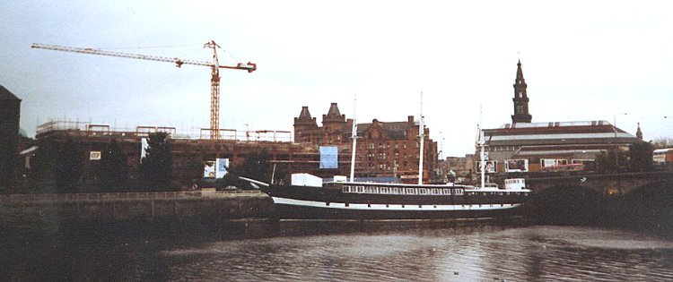 The "Carrick", old clipper, at the Broomielaw on River Clyde in Glasgow city centre