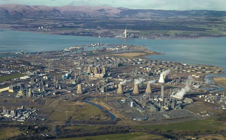 Docks and Refinery at Grangemouth on the Firth of Forth