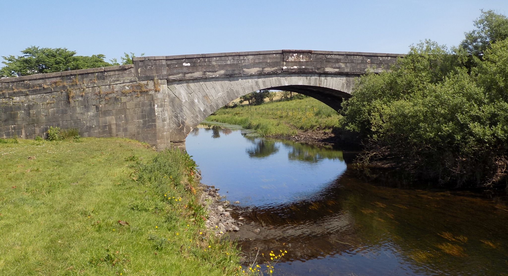 Bridge over the Black Cart Water from Castle Semple Loch