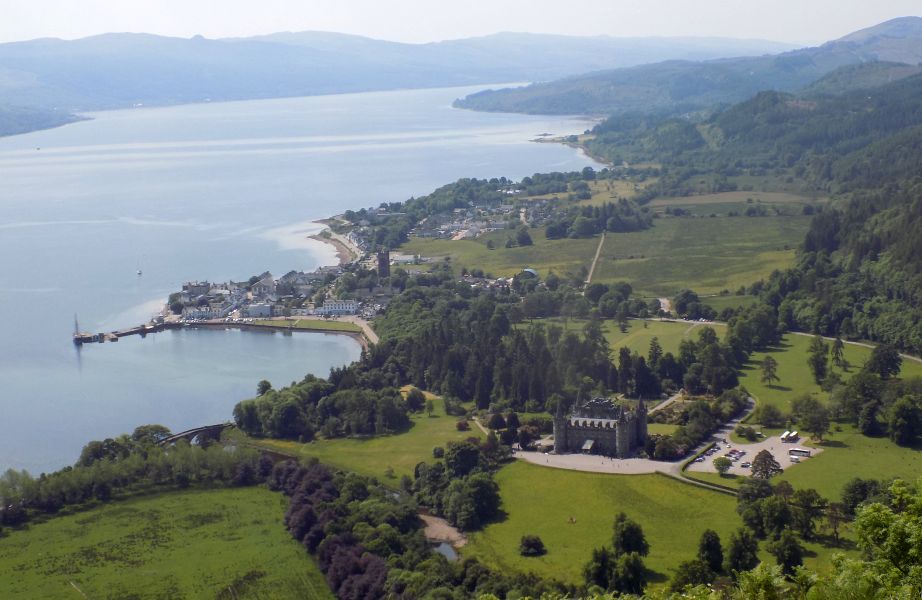 Loch Ffyne, Inveraray and Castle from Dun na Cuaiche