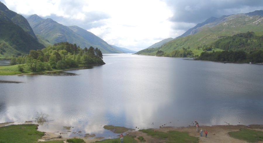 Loch Shiel from Jacobite Monument in Glenfinnan in Lochaber in Western Scotland