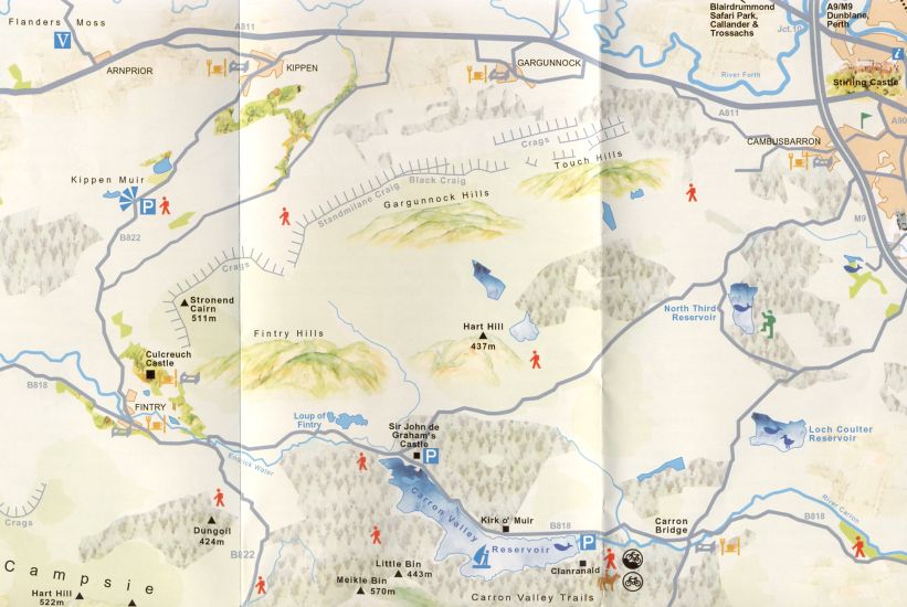 Map of Stronend in the Fintry Hills