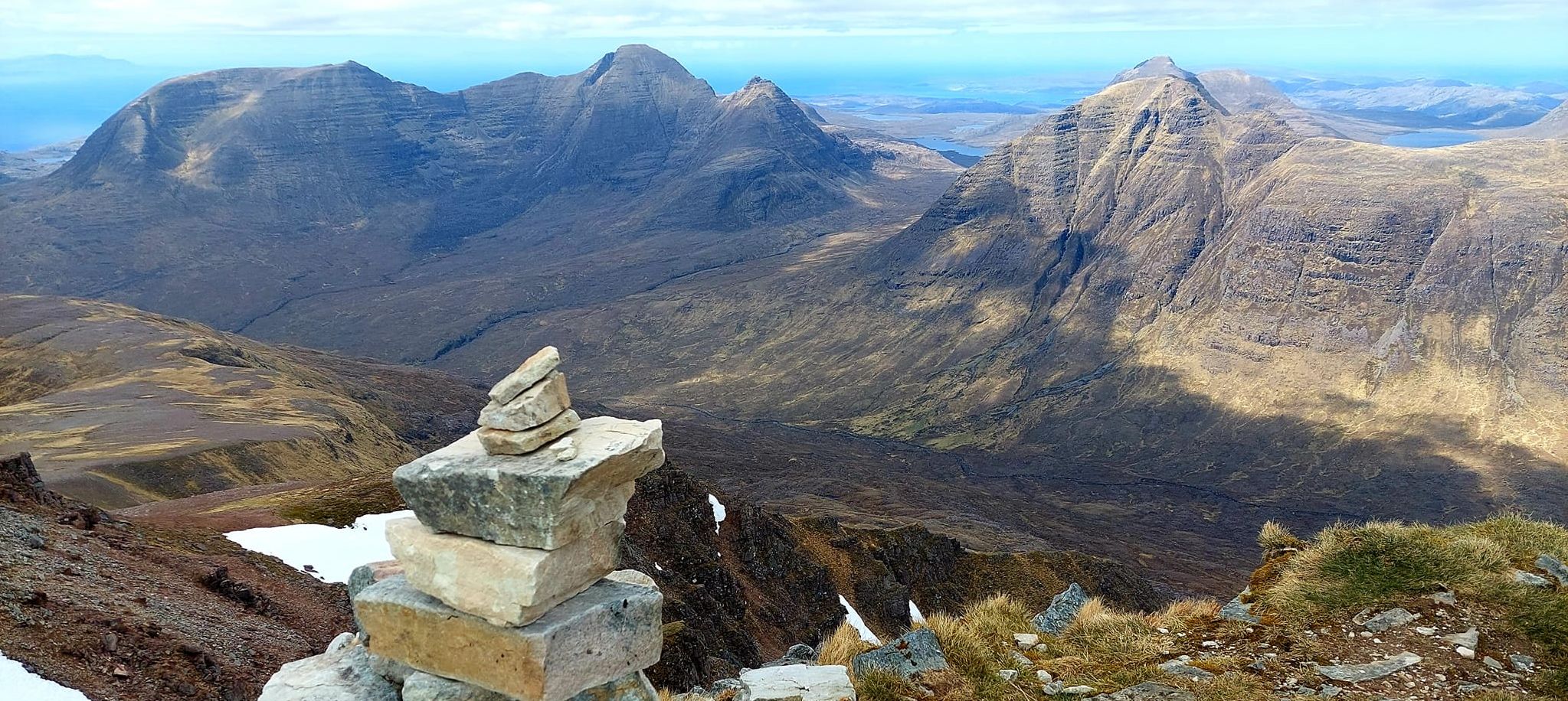 Beinn Alligin and Beinn Dearg from Liathach in NW Highlands of Scotland