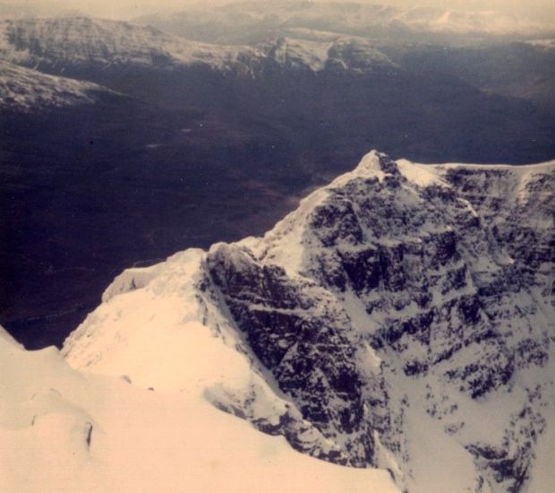 Snow-bound Summit Ridge of Liathach in the Torridon region of the North West Highlands of Scotland