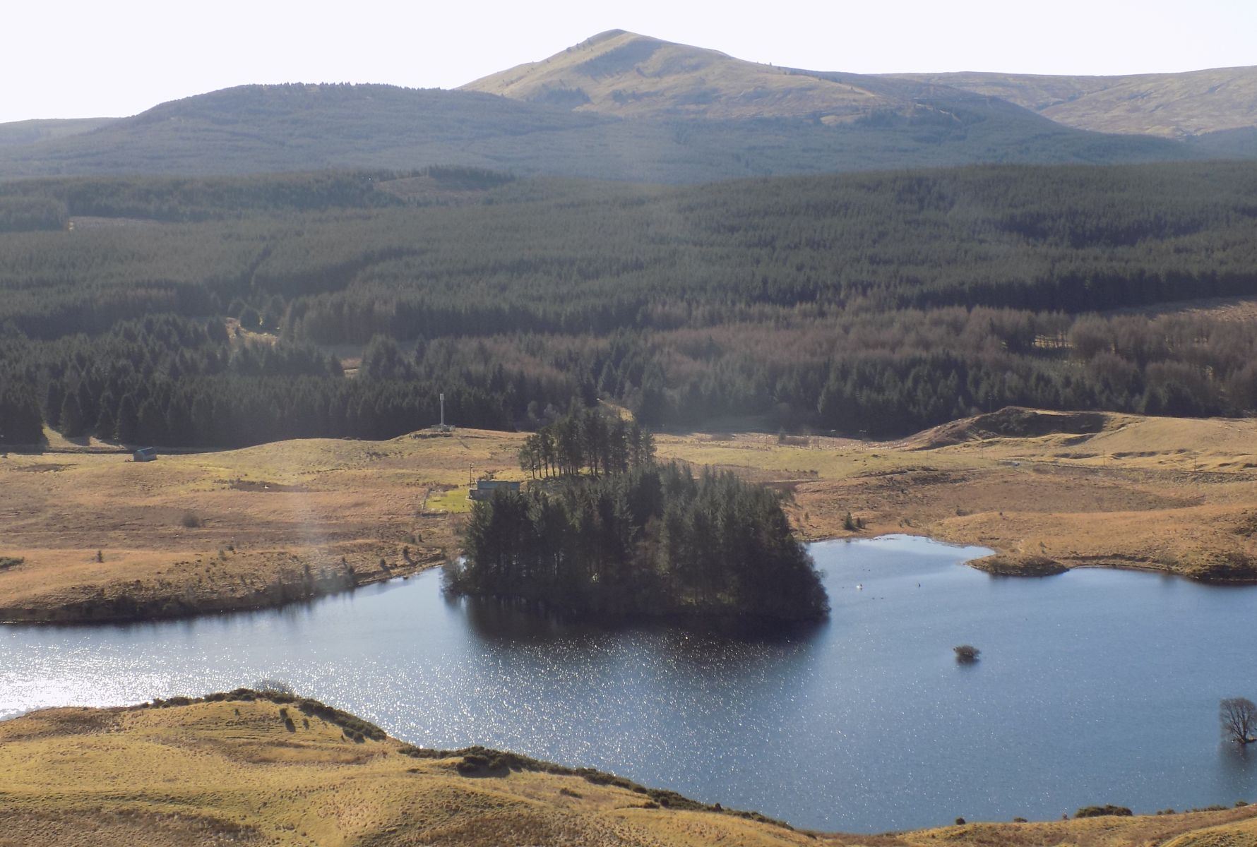 Meikle Bin in the Campsie Fells beyond Loch Walton