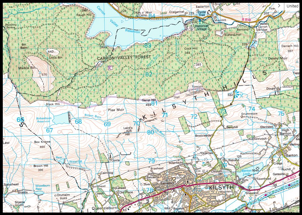 Map of Kilsyth Hills