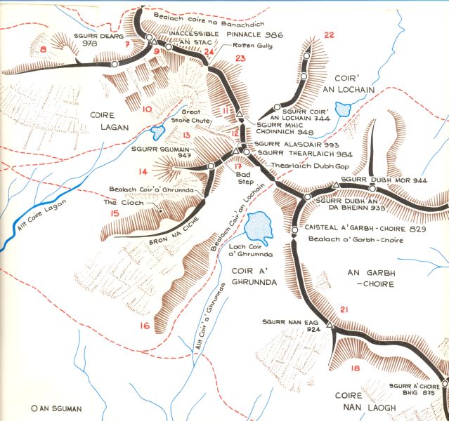 Location Map of Sgurr Thearlaich on the Skye Ridge