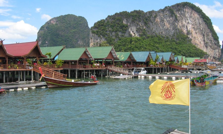 Moslem Village on Ko Panyi in Phang Nga Bay in Southern Thailand