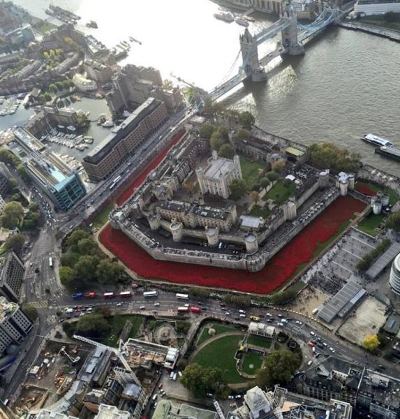 Aerial view of the Tower of London