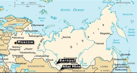 Location Map of the Altai Mountains