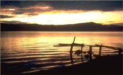 Sunrise on Lake Toba in Sumatra, Indonesia