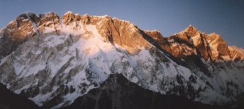 Sunset on the Nuptse - Lhotse Wall in the Nepal Himalaya